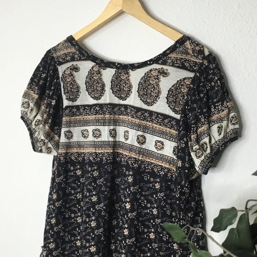Free People Paisley High Low Cut Top